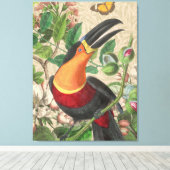Toucan Oerwoud Tropical Bird Mooi Antiek Canvas Afdruk (Insitu (Houten vloer))