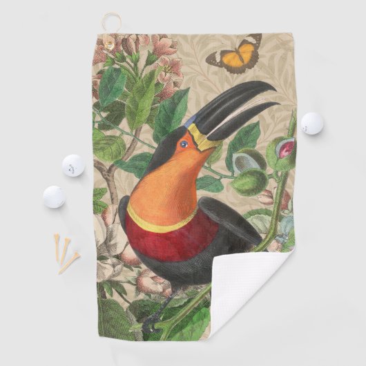 Toucan Oerwoud Tropical Bird Mooi Antiek Golfhanddoek (Insitu)