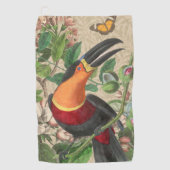 Toucan Oerwoud Tropical Bird Mooi Antiek Golfhanddoek (Voorkant)