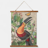 Toucan Oerwoud Tropical Bird Mooi Antiek Hangend Wandkleed (Voorkant)