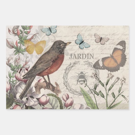 Toucan Oerwoud Tropical Bird Mooi Antiek Inpakpapier Vel (Voorkant 2)