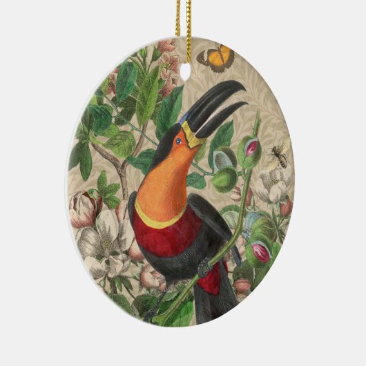Toucan Oerwoud Tropical Bird Mooi Antiek Keramisch Ornament (Rechts)
