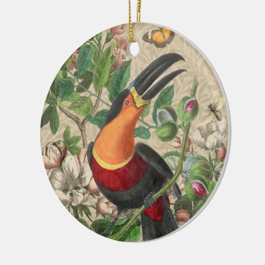 Toucan Oerwoud Tropical Bird Mooi Antiek Keramisch Ornament (Links)