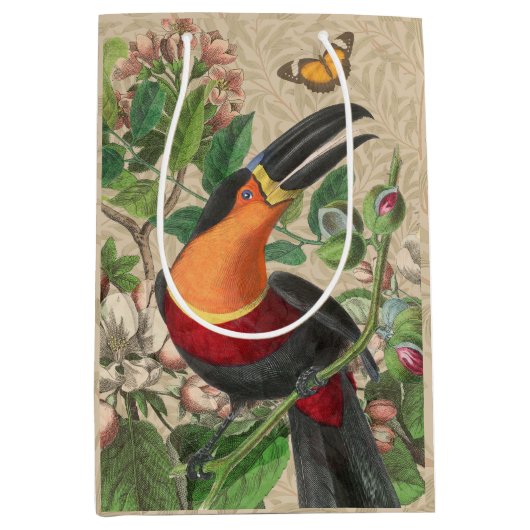 Toucan Oerwoud Tropical Bird Mooi Antiek Medium Cadeauzakje (Voorkant)