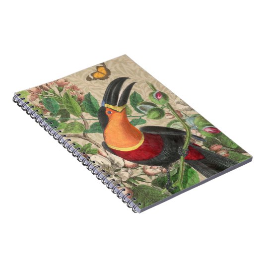 Toucan Oerwoud Tropical Bird Mooi Antiek Notitieboek (Rechterzijde)