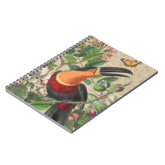 Toucan Oerwoud Tropical Bird Mooi Antiek Notitieboek (Linkerzijde)