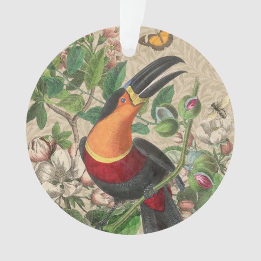 Toucan Oerwoud Tropical Bird Mooi Antiek Ornament (voorkant)