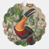 Toucan Oerwoud Tropical Bird Mooi Antiek Ornament Kaart (Achterkant)