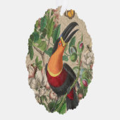 Toucan Oerwoud Tropical Bird Mooi Antiek Ornament Kaart (Rechts)