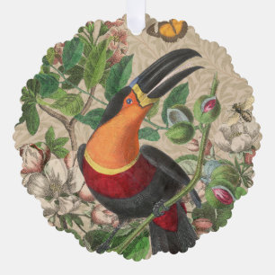 Toucan Oerwoud Tropical Bird Mooi Antiek Ornament Kaart