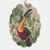Toucan Oerwoud Tropical Bird Mooi Antiek Ornament Kaart (Links)