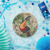 Toucan Oerwoud Tropical Bird Mooi Antiek Papieren Bordje (Feest)