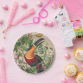 Toucan Oerwoud Tropical Bird Mooi Antiek Papieren Bordje (Feest)