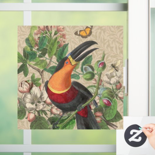 Toucan Oerwoud Tropical Bird Mooi Antiek Raamsticker (Huis)