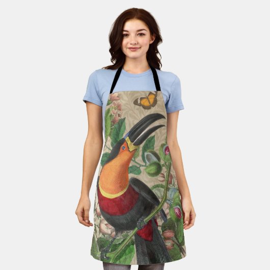 Toucan Oerwoud Tropical Bird Mooi Antiek Schort (Gedragen)