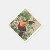 Toucan Oerwoud Tropical Bird Mooi Antiek Servet (Hoek)