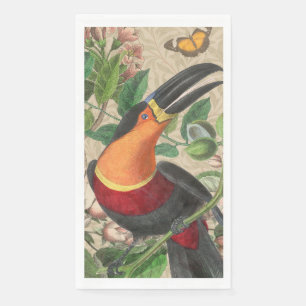 Toucan Oerwoud Tropical Bird Mooi Antiek Servet
