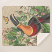 Toucan Oerwoud Tropical Bird Mooi Antiek Sherpa Deken (Voorkant (horizontaal))