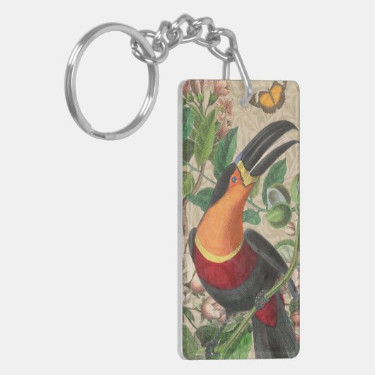 Toucan Oerwoud Tropical Bird Mooi Antiek Sleutelhanger (Voorkant Links)
