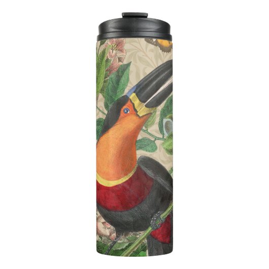 Toucan Oerwoud Tropical Bird Mooi Antiek Thermosbeker (Voorkant)
