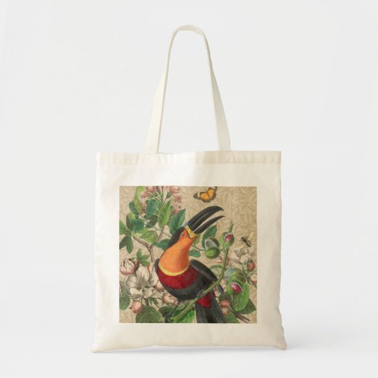 Toucan Oerwoud Tropical Bird Mooi Antiek Tote Bag (Voorkant)