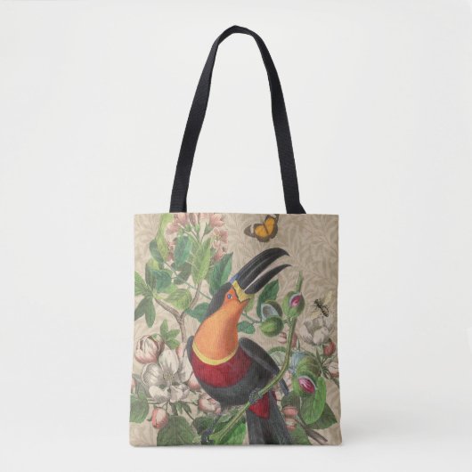 Toucan Oerwoud Tropical Bird Mooi Antiek Tote Bag (Voorkant)