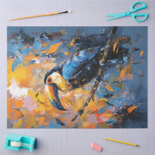 Toucan olieverfschilderij Decoupage Tissuepapier (Craft)