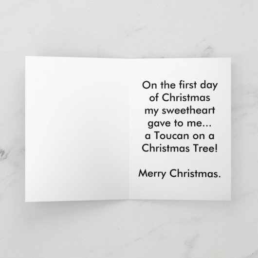 Toucan op een kerstboom Wenskaarten Feestdagen Kaart (Binnen)