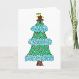 Toucan op een kerstboom Wenskaarten Feestdagen Kaart