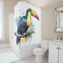 Toucan op tak aquarel kunst