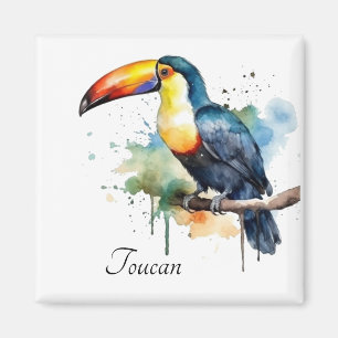 Toucan op tak aquarel kunst, op maat gemaakt magneet