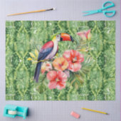 Toucan op tropisch groen blad tissuepapier (Craft)
