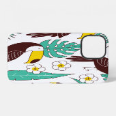 Toucan orchidee palmpatroon iPhone hoesje (Achterkant horizontaal)