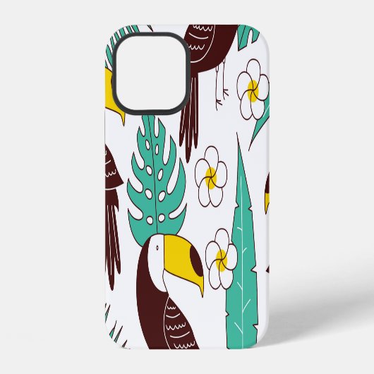 Toucan orchidee palmpatroon iPhone hoesje (Achterkant)