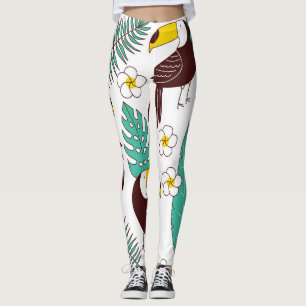 Toucan orchidee  palmpatroon leggings