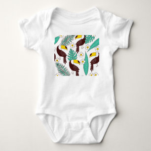 Toucan orchidee palmpatroon romper