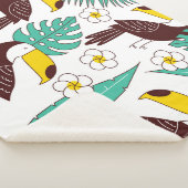 Toucan orchidee  palmpatroon sherpa deken (3/4)