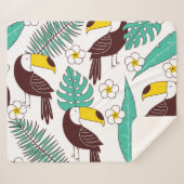 Toucan orchidee  palmpatroon sherpa deken (Voorkant (horizontaal))