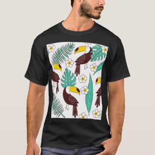 Toucan orchidee palmpatroon t-shirt