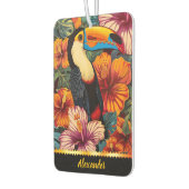 Toucan papegaai te midden van levendige tropische  luchtverfrisser (Links)