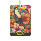 Toucan papegaai te midden van levendige tropische  luchtverfrisser (Achterkant)