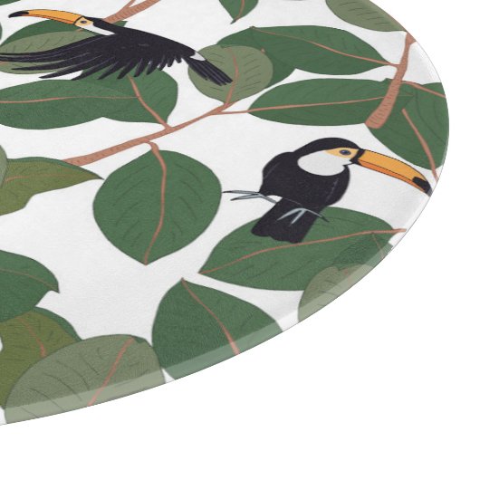 Toucan Parrot en Ficus:  elegantie. Snijplank (Hoek)