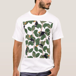 Toucan Parrot en Ficus: elegantie. T-shirt