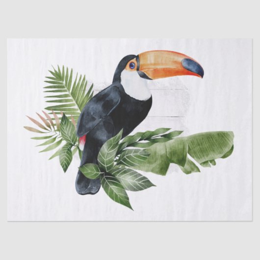 Toucan Parrot Tropische Waterverf Tissuepapier (Voorkant)