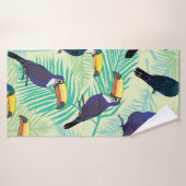 toucan patroon, , illustratie badhanddoek (Badhanddoek)