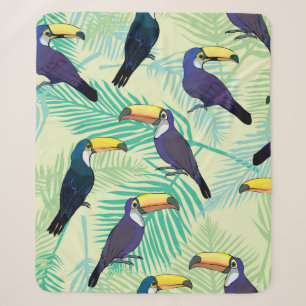 toucan patroon, , illustratie sherpa deken