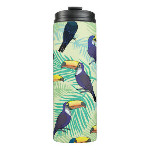 toucan patroon, , illustratie thermosbeker