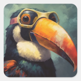 Toucan Pilot Vierkante Sticker