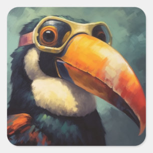 Toucan Pilot Vierkante Sticker