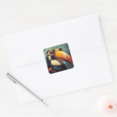 Toucan Pilot Vierkante Sticker (Envelop)